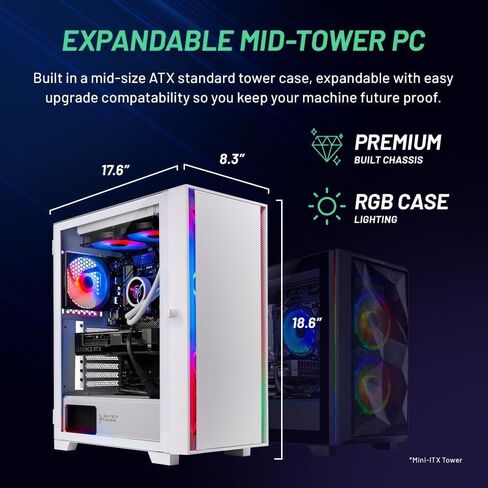 كمبيوتر سطح المكتب Skytech Shiva للألعاب، Ryzen 7 7700X 4.5 جيجا هرتز (5.4 جيجا هرتز Turbo Boost)، NVIDIA RTX 4060 8 جيجا GDDR6X، 2 تيرابايت SSD، 16 جيجا DDR5 RAM 5200، 650 وات GOLD PSU، 360 مم ARGB AIO، Wi-Fi، Win 11 Home in Kuwait