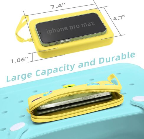 Zippered Silicone Phone Holder for Bogg Bag X-Large with 15 Charm, Accessories Attachment for Bogg Beach Bags Tote Bag Green in Saudi Arabia