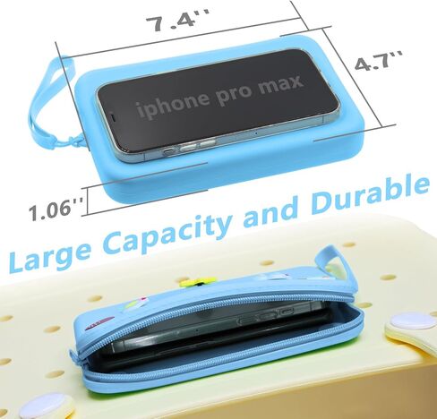 Zippered Silicone Phone Holder for Bogg Bag X-Large with 15 Charm, Accessories Attachment for Bogg Beach Bags Tote Bag Green in Saudi Arabia