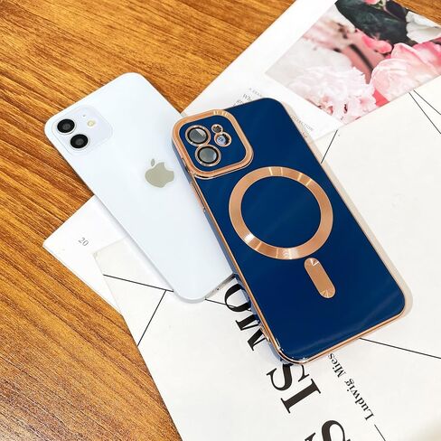 حافظة OOK Magnatic لهاتف iPhone 15 Pro Max [متوافقة مع MagSafe] حافظة كاملة لعدسة الكاميرا بحافة مطلية بالكهرباء الذهبية حافظة هاتف واقية مقاومة للصدمات من مادة TPU للنساء والرجال 6.7 بوصة - أسود in Kuwait