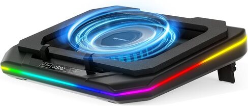 Laptop Cooling Pad, Gaming Laptop Cooler with RGB Light, Laptop Cooling Stand with 3500 RPM Adjustable Speed Fan, 3 Port USB Hub, LED Screen and Touch Control for 12-19 Inches Laptops in Saudi Arabia