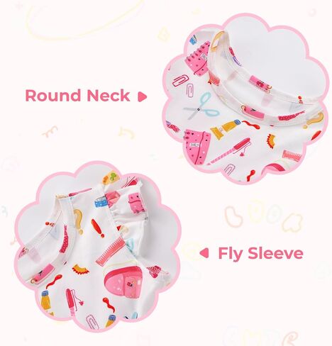 Baby Girls Clothes Little Girl Back to School Dress Fly Sleeve Kids Dresses Toddler Summer Sundress 3T 4T 5T 6T 7T 8T in Saudi Arabia