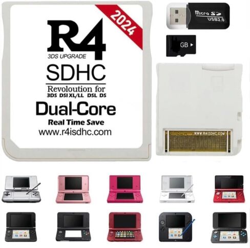 R4 SDHC مع بطاقة Micro SD سعة 16 جيجابايت بدون قنبلة موقوتة مع 400 في 1 بالإضافة إلى SNES ستعمل على DS DSI DSIXL 2DS 2DSXL 3DS 3DSXL in Kuwait