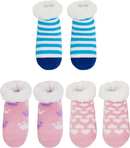 BambooMN Infants Toddler Soft Warm Plush Cozy Fuzzy Cartoon Animal Slippers Booties Socks Shoes in Saudi Arabia