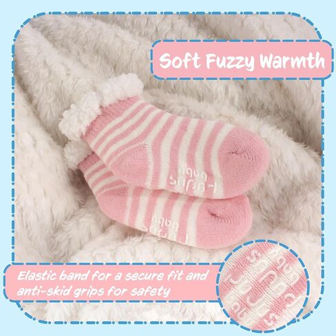 BambooMN Infants Toddler Soft Warm Plush Cozy Fuzzy Cartoon Animal Slippers Booties Socks Shoes in Saudi Arabia