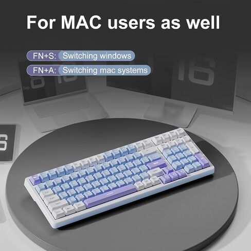 Qisan Mechanical Gaming Keyboard Mouse Combo Set Wired Keyboard Blue Switch 100 Keys Blue Backlit US Layout 8 Button Programmable 6 Level DPI Adjustable Gaming Mouse | Computer Keyboards in Saudi Arabia