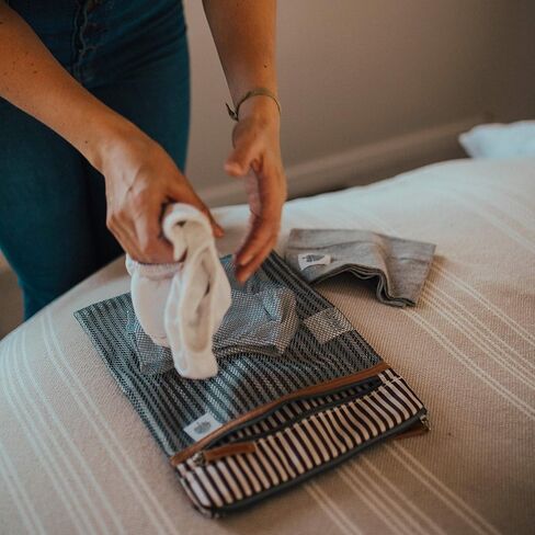 Parker Baby Cloth Diaper Wet Dry Bag - Waterproof Reusable Diaper Bag Accessory with Mesh Organizer and Zippered Pocket for Soiled or Wet Clothes, Diapers, Wipes, Swimsuits in Kuwait