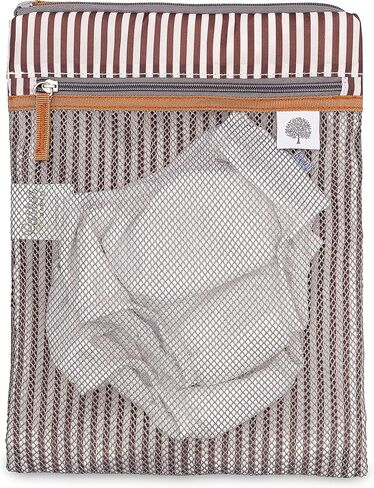 Parker Baby Cloth Diaper Wet Dry Bag - Waterproof Reusable Diaper Bag Accessory with Mesh Organizer and Zippered Pocket for Soiled or Wet Clothes, Diapers, Wipes, Swimsuits in Kuwait