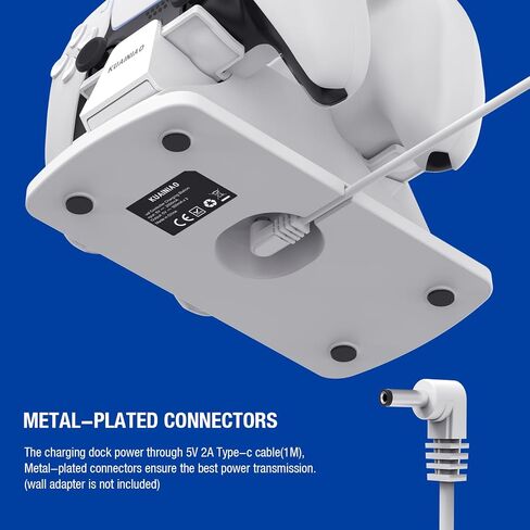 PS5 Controller Charging Station, Dual Controller Charging Dock for Playstation 5 with Fast Charging 5V/2A Type-C Cable, Overcharge Protection Function, PS5 Charging Station, White in Saudi Arabia