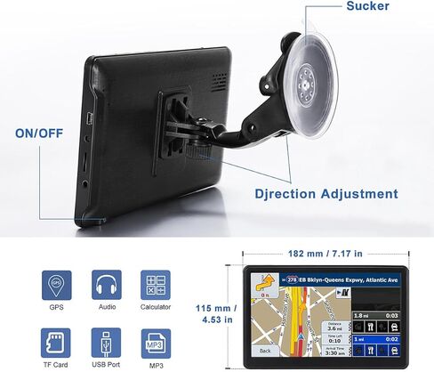 نظام تحديد المواقع العالمي للسيارة، أحدث خريطة لعام 2024، شاشة لمس 7 بوصات، نظام تحديد المواقع العالمي للسيارة سعة 256-16 جيجابايت، توجيه اتجاه الانعطاف الصوتي، دعم السرعة وتحذير الضوء الأحمر، خريطة مدى الحياة لأمريكا الشمالية مثبتة مسبقًا، تحديث مجاني... in Kuwait
