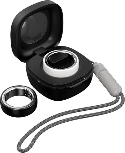 Revo Smart Ring - Fitness Ring Health Tracker - Sleep Tracking - Heart Rate Monitor - IP68 Waterproof - 400mah Docking Station Powerbank - White (10) in Saudi Arabia