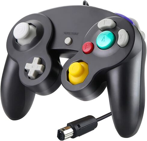 Luklihe 2PCS Wired Controller for Gamecube Nintendo Wii Wiiu with Vibration Function (Black-Black) in Saudi Arabia