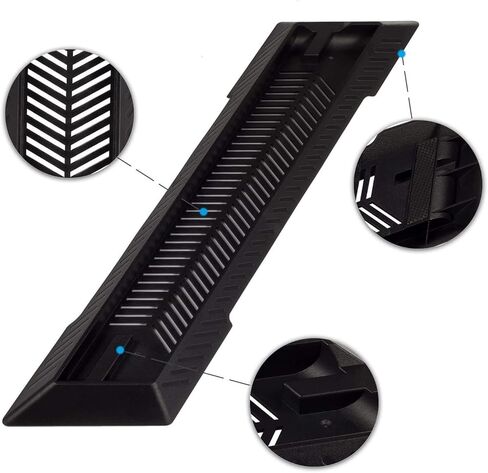Yanfider PS4 Slim Stand، حامل عمودي لوحدة التحكم PS4 Slim حامل قاعدة ثابتة مع فتحات تبريد مدمجة وأقدام غير قابلة للانزلاق، أسود in Kuwait