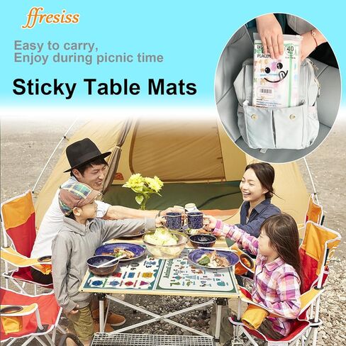 Disposable Placemats for Baby, 40 Pack Sticky Placemats Restaurant Table Mats for Toddler, 12" x 18" Mats for Kids Learn Numbers, Shapes, and Animals in Kuwait