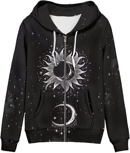 WELLFLYHOM Y2k Hoodie Women Zip Up Sweatshirt Long Sleeve Shirt Hooded Cardigan in Saudi Arabia
