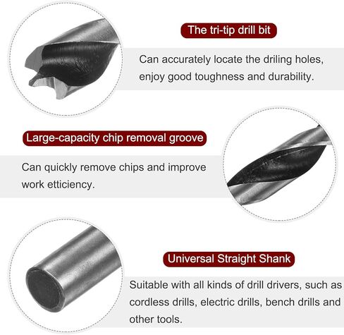 HARFINGTON Brad Point Drill Bits 14mm(35/64") Dia Straight Round Shank Drill Metric Brad Point 3.8" Drilling Depth Spiral Twist Drill Bits for Carpenter Woodworking Plastic Rubber in Saudi Arabia