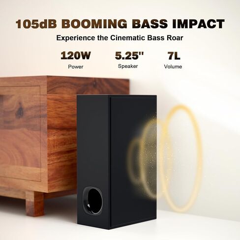 Nylavee Sound Bar with Wired Subwoofer - 2.1CH Sound Bar for Smart TV with Dolby Audio, 240W Peak Power Bluetooth Soundbar for TV, Bass Boost, Surround Sound TV Speaeks with HDMI ARC/Optical/AUX in Kuwait