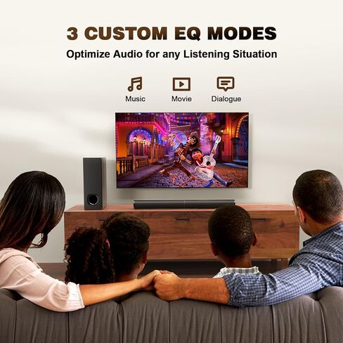 Nylavee Sound Bar with Wired Subwoofer - 2.1CH Sound Bar for Smart TV with Dolby Audio, 240W Peak Power Bluetooth Soundbar for TV, Bass Boost, Surround Sound TV Speaeks with HDMI ARC/Optical/AUX in Kuwait