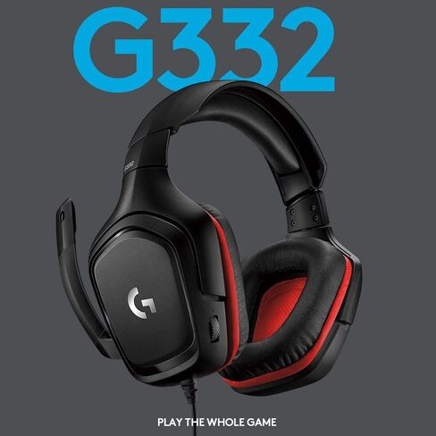 Logitech G332 Stereo Wired Gaming Headset with Microphone for PC, PS4, Xbox One, Nintendo Switch, Rotating, Leatherette Earcups, 50mm Drivers, Slim & Lightweight Gaming Headphones (Renewed) in Saudi Arabia