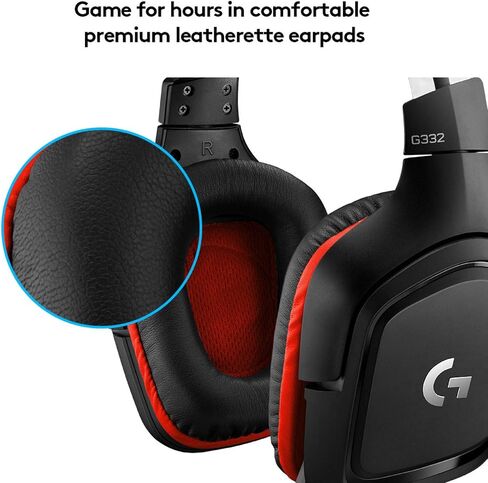 Logitech G332 Stereo Wired Gaming Headset with Microphone for PC, PS4, Xbox One, Nintendo Switch, Rotating, Leatherette Earcups, 50mm Drivers, Slim & Lightweight Gaming Headphones (Renewed) in Saudi Arabia