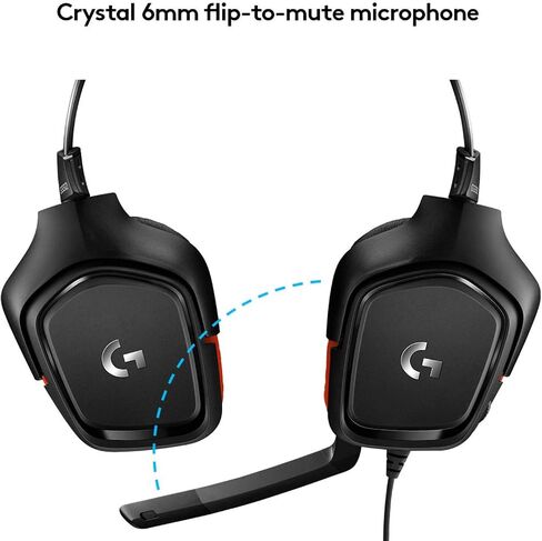 Logitech G332 Stereo Wired Gaming Headset with Microphone for PC, PS4, Xbox One, Nintendo Switch, Rotating, Leatherette Earcups, 50mm Drivers, Slim & Lightweight Gaming Headphones (Renewed) in Saudi Arabia