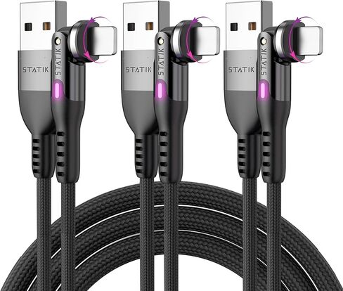 Statik PowerPivot Pro 90 Degree Cable Fast Charging Cable, USB C Swivel Head Charger Cable, 100W Type C Charger, Data Transfer Capable Right Angle USB Charger Cord, USB C to USB C Cable 3FT/1M in Saudi Arabia