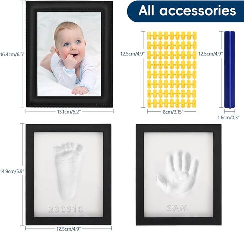 Baby Hand and Footprint Kit, Baby Footprint Kit,Baby Keepsake, Foot Print Kit for Baby, Baby Handprint Kit, Personalized Baby Gifts, Newborn Gift(black), in Saudi Arabia