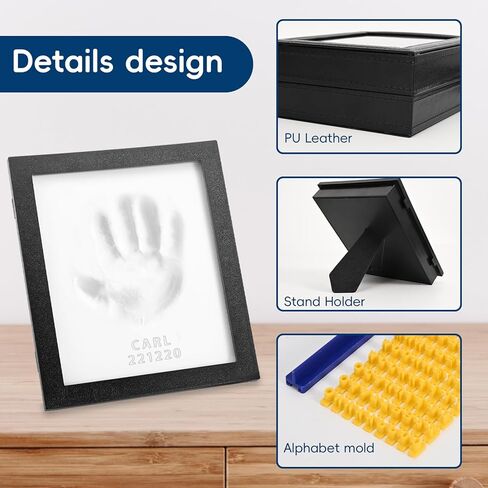 Baby Hand and Footprint Kit, Baby Footprint Kit,Baby Keepsake, Foot Print Kit for Baby, Baby Handprint Kit, Personalized Baby Gifts, Newborn Gift(black), in Saudi Arabia