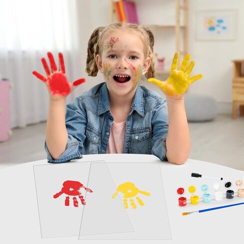 Family Handprint Kit, DIY Baby Hand Print Kit-Father's Day Gift - New Parent Gifts Ideas Hand and 4 Sheets Footprint Keepsake Kit with Baby-Safe Paint(Black) in Saudi Arabia