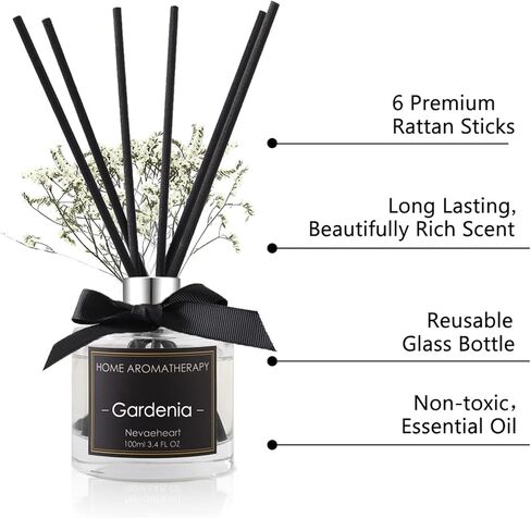 NEVAEHEART Premium Reed Diffuser Set | Citrus Scented Sticks Diffuser | Reed Diffuser for Bedroom Bathroom Living Room | Oil Diffuser & Diffuser Sticks | Beautiful Home Décor Makes a Great Gift in Saudi Arabia