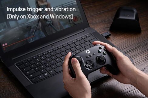 8Bitdo Ultimate 3-mode Hall Effect Joysticks/Hall Trigger Controller مع قاعدة شحن، سلكية لأجهزة Xbox Series X|S، Xbox One، لاسلكية لنظامي التشغيل Windows وAndroid - مرخصة رسميًا (أسود) in Kuwait