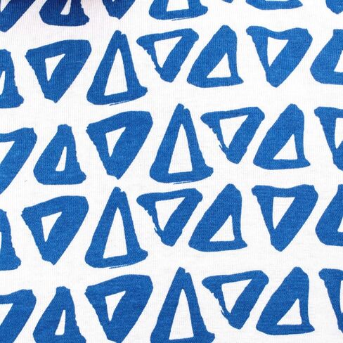 ملابس نوم من قطعة واحدة قابلة للتمدد من Lamaze Organic للأطفال الرضع والأولاد الصغار، بدون أقدام، سحاب، مثلثات زرقاء، 9 أشهر in Kuwait