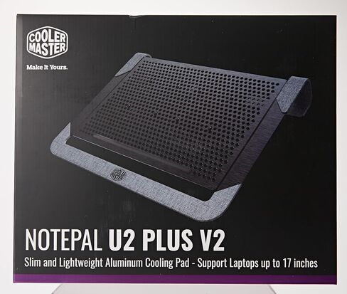 Cooler Master Notepal U2 Plus V2, Notebook-Kühler bis zu 43,2 cm (17 Zoll), 2 x 80 mm bewegliche Lüfter, schwarzes Aluminium in Saudi Arabia