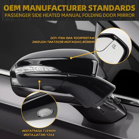 Dasbecan Left Driver Side Power Door Mirror Compatible with Ford Fusion 2013-2015 Power | Heated | Turn Signal | Puddle Light | Manual Folding | DS7Z17683BA | Black | 7Pins in Saudi Arabia