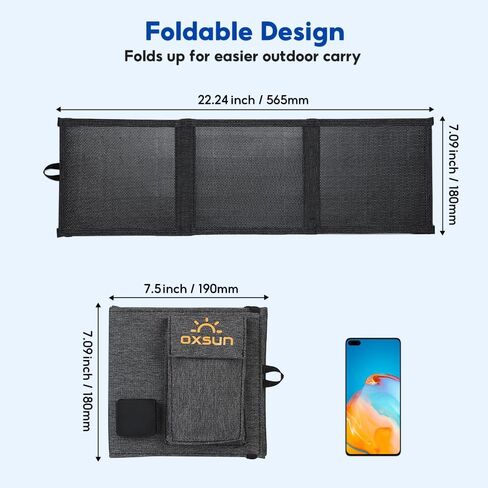 لوحة شمسية قابلة للطي بقدرة 15 وات، شاحن لوحة شمسية أحادية البلورية عالي الكفاءة مع منافذ USB وUSB-C، مقاومة للماء IP65، متوافقة مع الهواتف الذكية، وأجهزة iPad، والمراوح الصغيرة in Kuwait