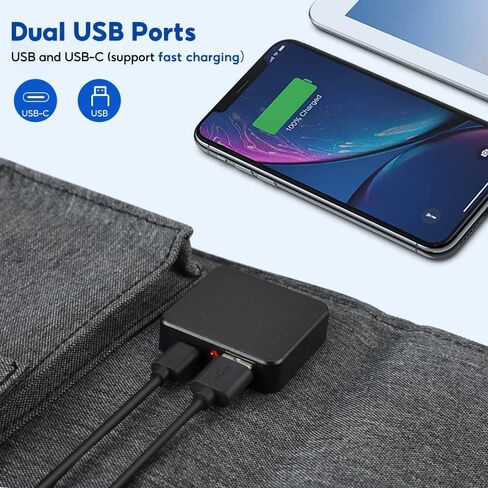 لوحة شمسية قابلة للطي بقدرة 15 وات، شاحن لوحة شمسية أحادية البلورية عالي الكفاءة مع منافذ USB وUSB-C، مقاومة للماء IP65، متوافقة مع الهواتف الذكية، وأجهزة iPad، والمراوح الصغيرة in Kuwait