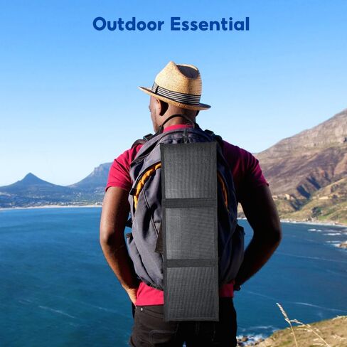 لوحة شمسية قابلة للطي بقدرة 15 وات، شاحن لوحة شمسية أحادية البلورية عالي الكفاءة مع منافذ USB وUSB-C، مقاومة للماء IP65، متوافقة مع الهواتف الذكية، وأجهزة iPad، والمراوح الصغيرة in Kuwait