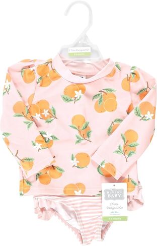 Hudson Baby Unisex Baby Swim Rashguard Set, Citrus Orange, 4T in Saudi Arabia