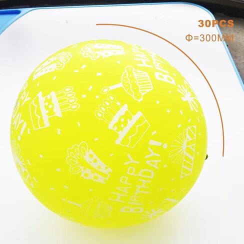 30 قطعة من بالونات عيد الميلاد الوردية مقاس 12 بوصة مطبوعة من اللاتكس مع عبارة "عيد ميلاد سعيد" لتزيين حفلات أعياد ميلاد الأطفال in Kuwait