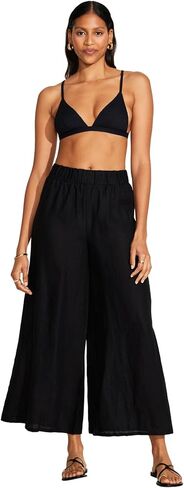 Vitamin A Women's Tallows Linen Wide Leg Pant Swimsuit Cover Up in Kuwait