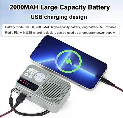 Personal Portable Radio AM/FM, Digital Tuning Volume with Earphone Rechargeable Battery AM FM Stereo Portable Radio for Walking, Mowing, Jogging in Saudi Arabia