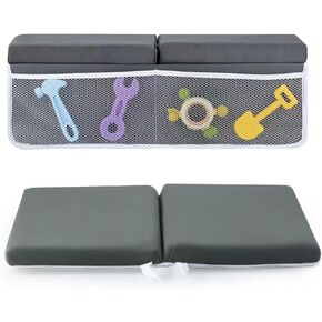 PandaEar Comfortable Baby Bath Kneeler and Elbow Rest Pad Set, Non-Slip Bathtub Kneeling Pad for Bathing Baby Tub Knee Mat, Bath Pad for Tub, Bath Tub Cushion Mat with Toy Organizer Storage Pockets