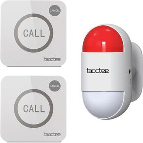 Strobe Siren Alarm Panic Alarm Buttons Strobe Siren Remote Alarm Sound & Light Security Alarm Warning Strobe Alarm System for Home, Bussiness(Battery Operated&USB Charging)