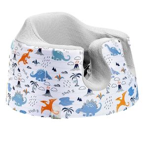 Seat Cover Compatible with Bumbo Seat & Nuby Seat, Baby Floor Seat Cover for Boys Girls, Upgrade Cooling Fabric, Extra Soft Breathable, New Designed, Anti-Slip, Cover Only, Blue Dinosaur