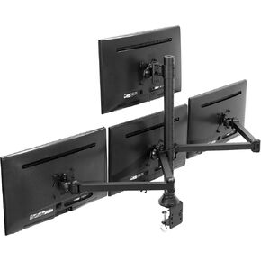 VIVO Steel Quad LED LCD Computer Monitor Heavy Duty Desk Mount, 3 plus 1 Fully Adjustable Stand, Holds 4 Screens up to 32 inches, STAND-V104A