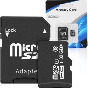 32GB Micro SD Card - Class 10, U1, UHS-I High-Speed Micro SDHC Memory Card with Micro to SD Adapter, Waterproof SD Card for Cameras, Smartphones, and Tablets, Compatible with CamHandy DashCam