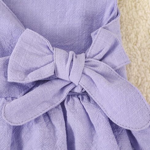 Toddler Girl Dress Summer Sleeveless Linen Cotton Dress Bow Kids Casual Dresses Clothes in Saudi Arabia