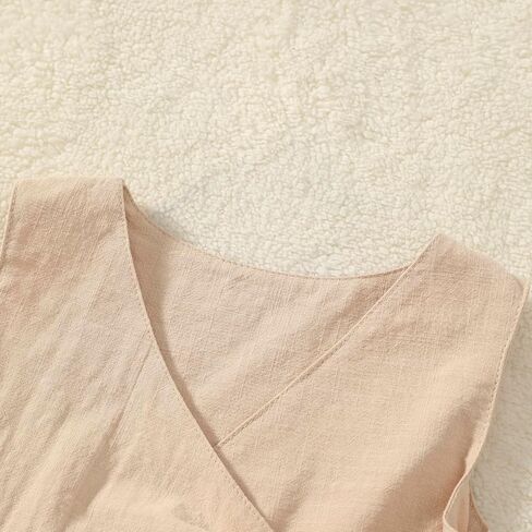 Toddler Girl Dress Summer Sleeveless Linen Cotton Dress Bow Kids Casual Dresses Clothes in Saudi Arabia
