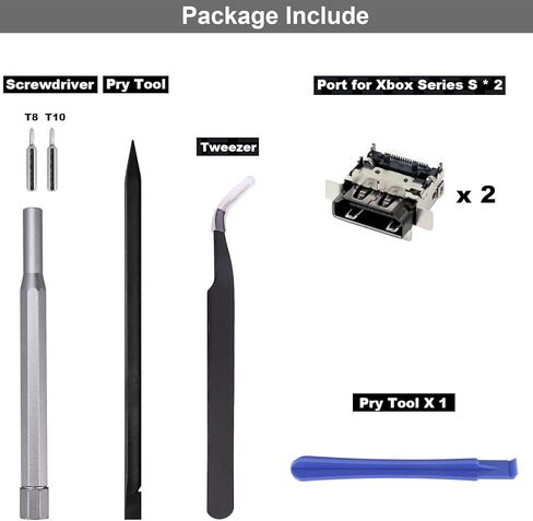 2 حزمة استبدال منفذ HDMI لسلسلة Xbox S عرض مقبس جاك موصل استبدال لوحدة التحكم XSS، جودة OEM الأصلية مع أدوات M1097399 in Kuwait
