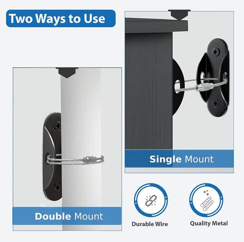 Anti Tip Furniture Anchors for Baby Proofing Premium Quality Upgraded Furniture Wall Anchors can Handle 400lbs Tension - Earthquake, Storm Resistant & Pet Safety Furniture Straps in Saudi Arabia